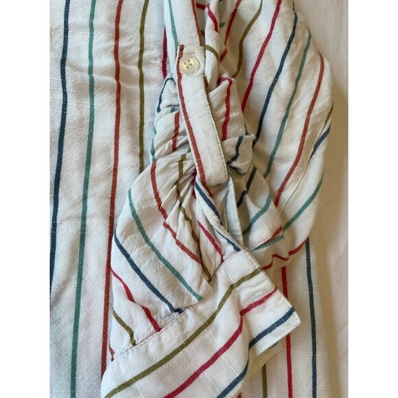 Anthropologie Striped Long Sleeve Dress - Cream and Red - Picture 7 of 10